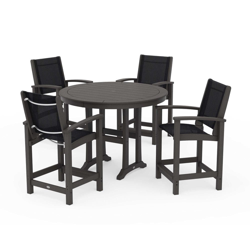 POLYWOOD® - Coastal 5-Piece Counter Set - PWS319 Outdoor Furniture POLYWOOD®