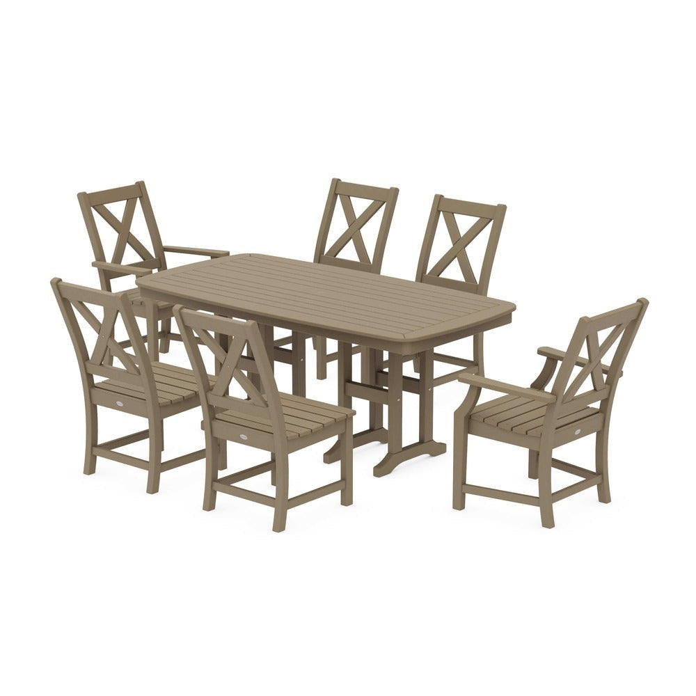 POLYWOOD® Braxton 7-Piece Dining Set - Vintage Sahara PWS1258-1-VSH