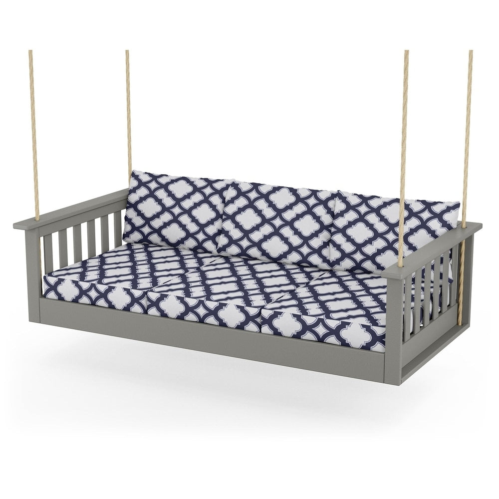 Vineyard Daybed Swing - Slate Grey / Trellis Navy