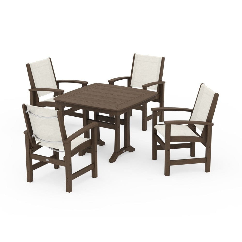 POLYWOOD® - Coastal 5-Piece Dining Set with Trestle Legs - PWS966