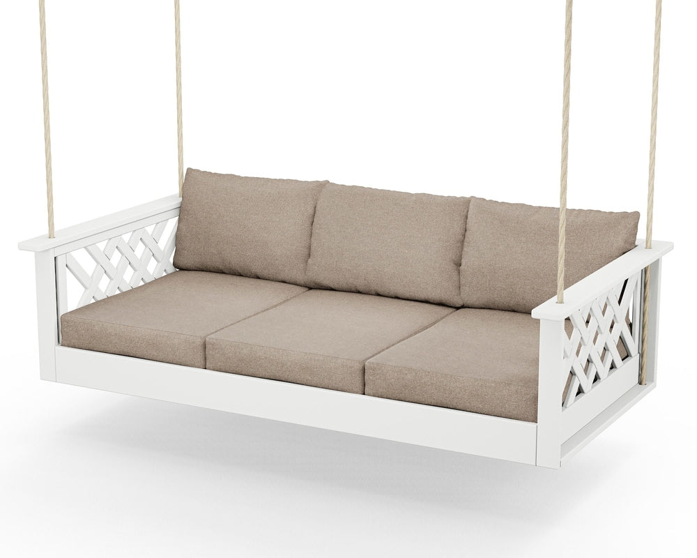 Wovendale Daybed Swing - White / Spiced Burlap