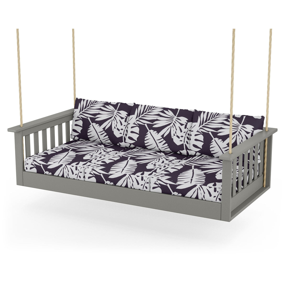 Vineyard Daybed Swing - Slate Grey / Leaf Navy