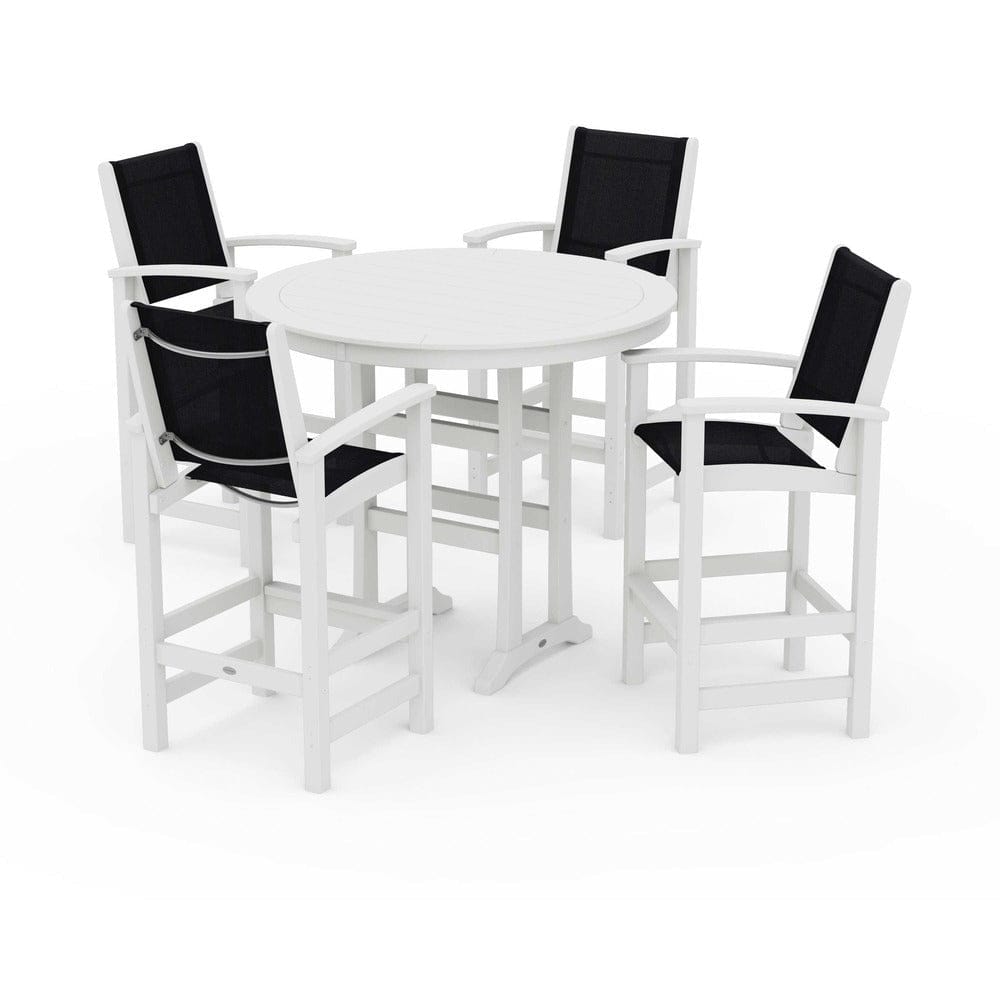 POLYWOOD® - Coastal 5-Piece Nautical Trestle Bar Set - PWS304