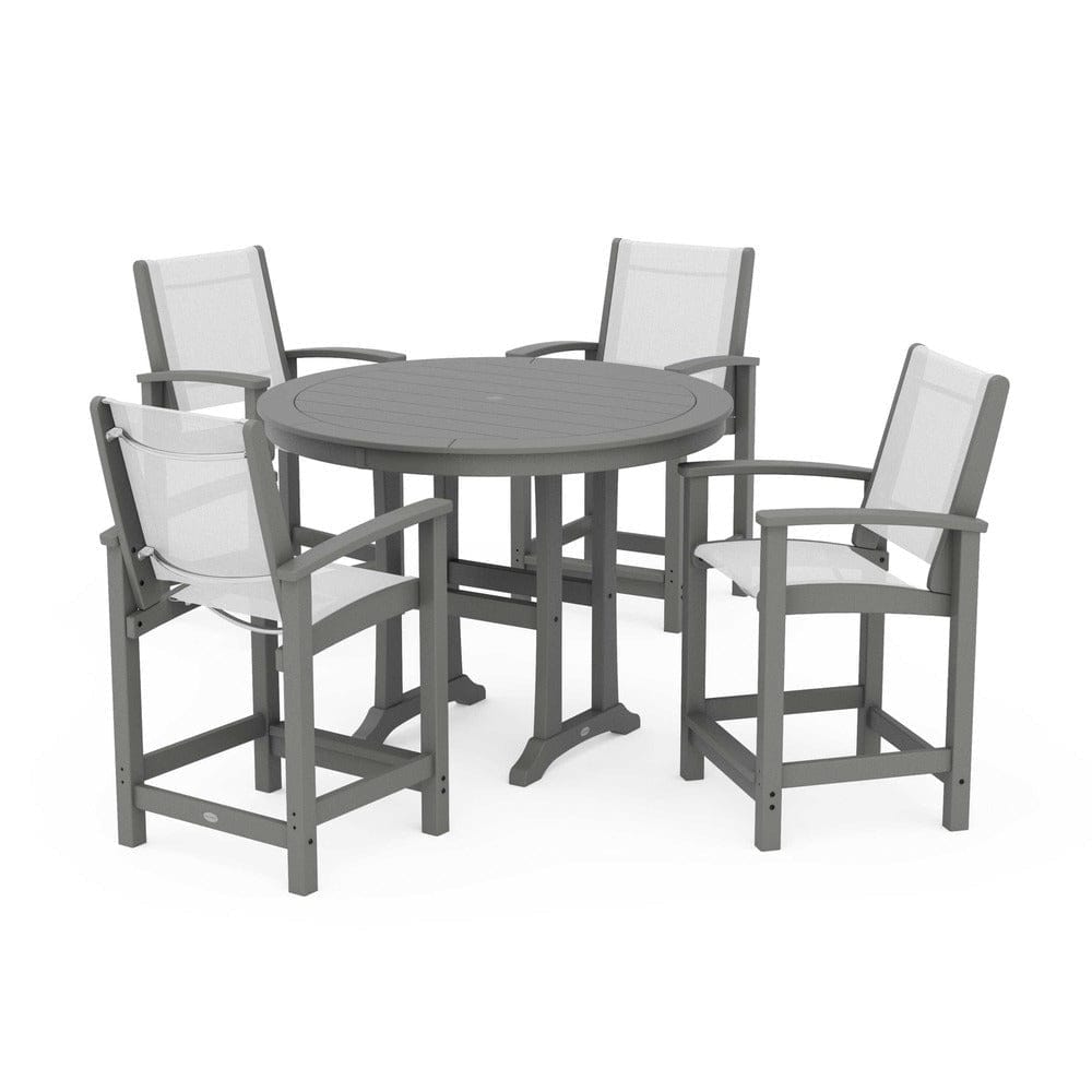 POLYWOOD® - Coastal 5-Piece Counter Set - PWS319 Outdoor Furniture POLYWOOD®