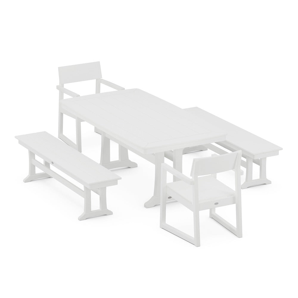 POLYWOOD® - EDGE 5-Piece Dining Set with Trestle Legs - PWS1038 Outdoor Furniture POLYWOOD®