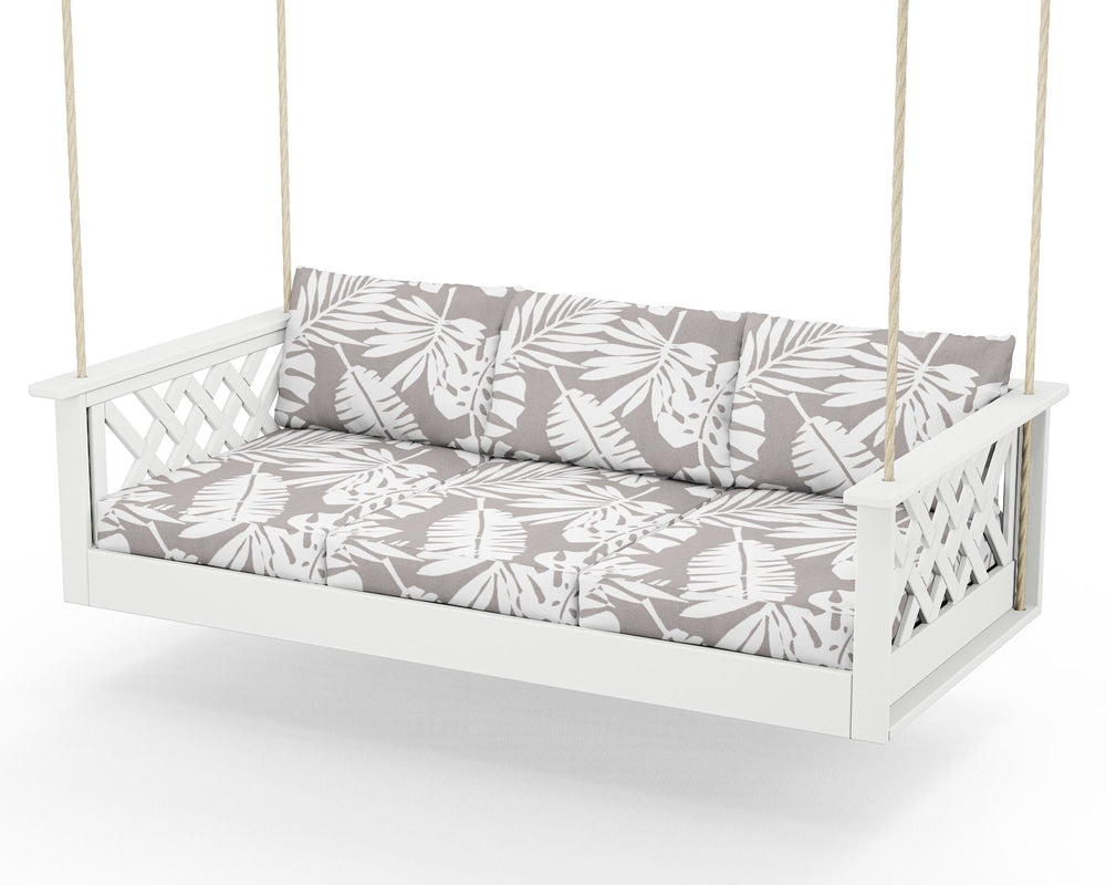 Wovendale Daybed Swing - White / Leaf Grey Mist