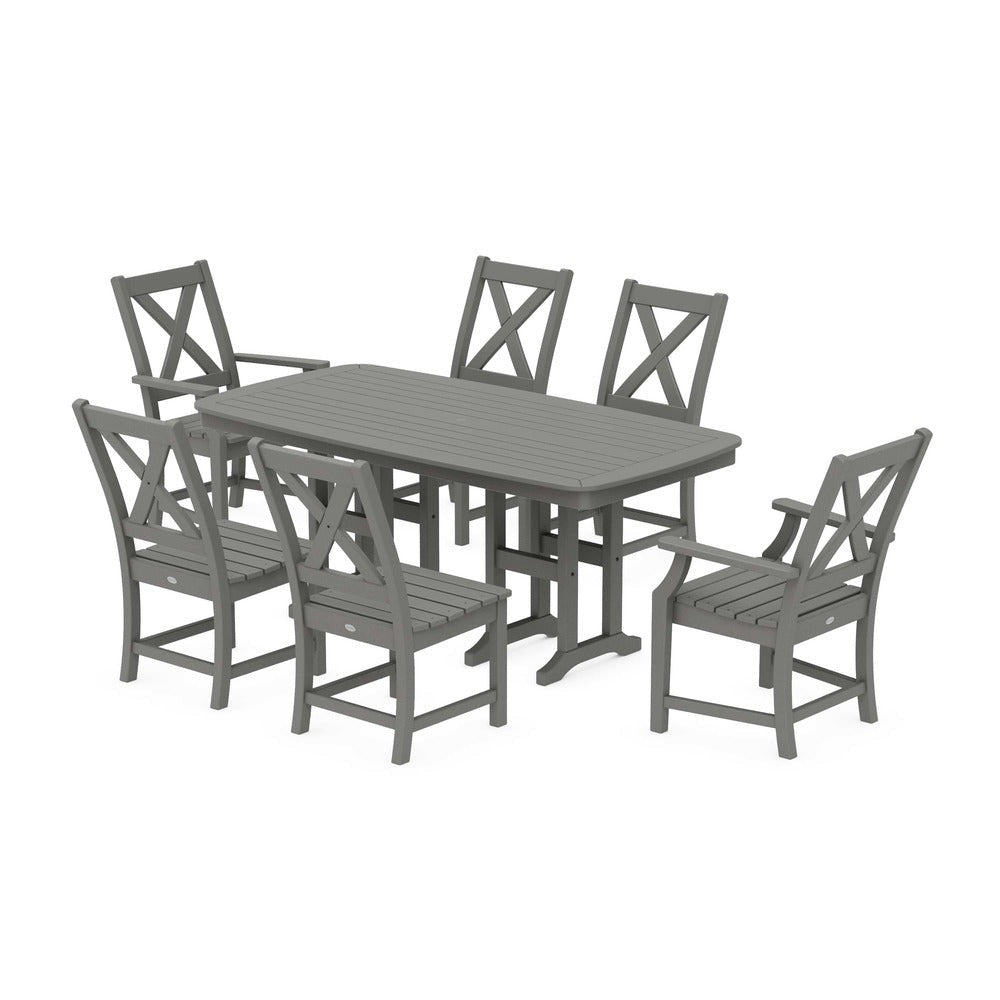 POLYWOOD® Braxton 7-Piece Dining Set - Slate Grey PWS1258-1-GY