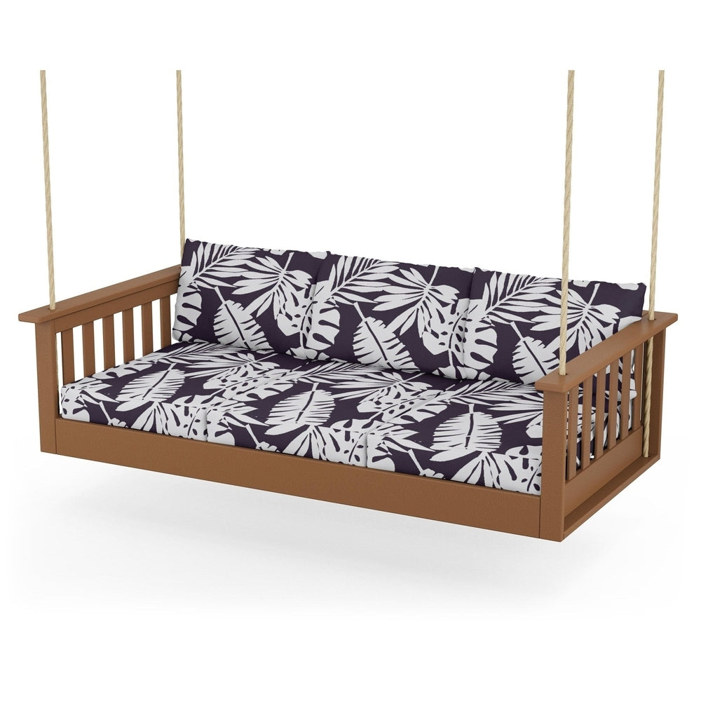 Vineyard Daybed Swing - Teak / Leaf Navy