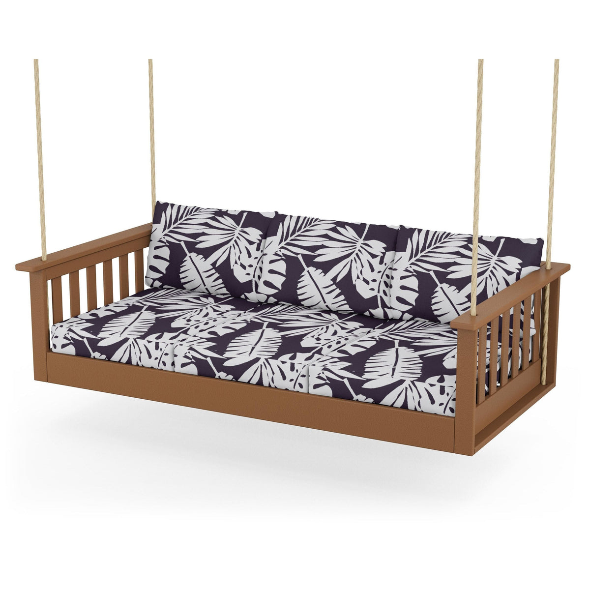 Vineyard Daybed Swing - Teak / Leaf Navy