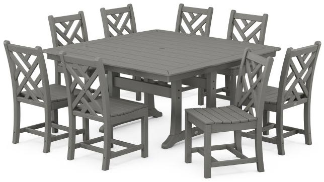 POLYWOOD® Dining Set - Chippendale 9-Piece Nautical Trestle - PWS735-1