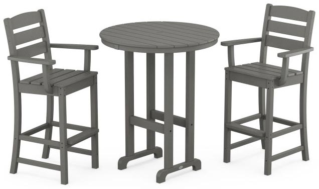 POLYWOOD® Lakeside 3-Piece Round Bar Arm Chair Set - PWS612-1