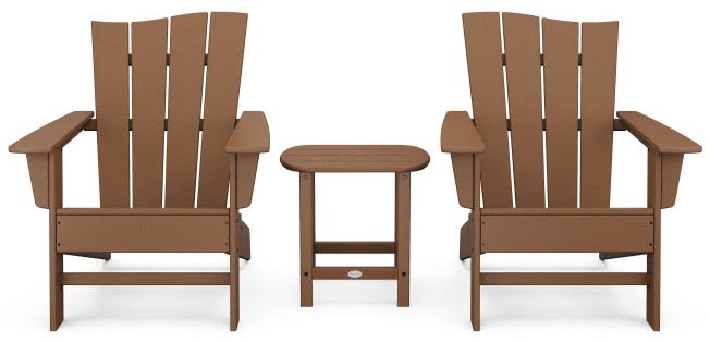 POLYWOOD® Wave 3-Piece Adirondack Chair Set - PWS587-1