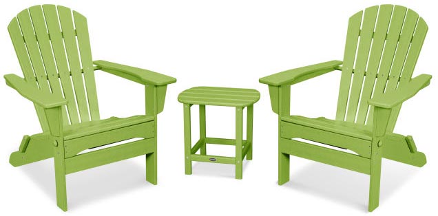 POLYWOOD® South Beach 3-Piece Folding Adirondack Set - PWS446-1