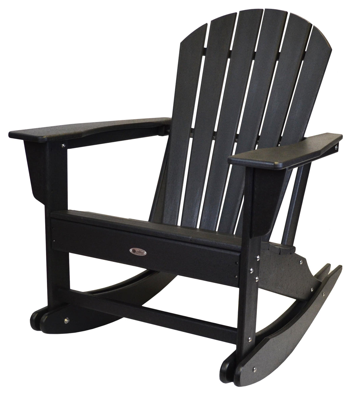 Atlas Patio Furniture - Surf City Poly Adirondack Rocking Chair - Black