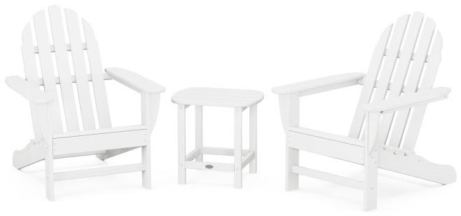 POLYWOOD® Classic Adirondack 3-Piece Set with South Beach 18&quot; Side Table - PWS697-1