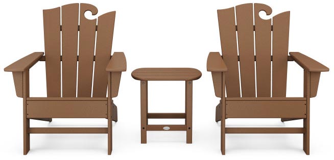 POLYWOOD® Wave 3-Piece Adirondack Set with The Ocean Chair - PWS586-1