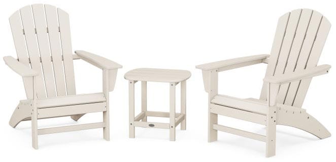 POLYWOOD® Nautical 3-Piece Adirondack Set with South Beach 18" Side Table - PWS698-1 Adirondack Chair POLYWOOD®