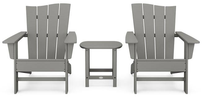 POLYWOOD® Wave 3-Piece Adirondack Chair Set - PWS587-1