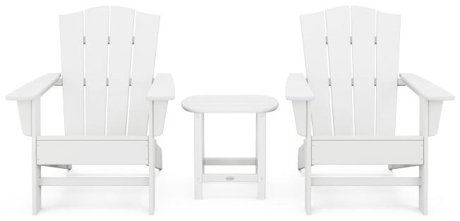 POLYWOOD® Wave 3-Piece Adirondack Chair Set with The Crest Chairs - PWS588-1