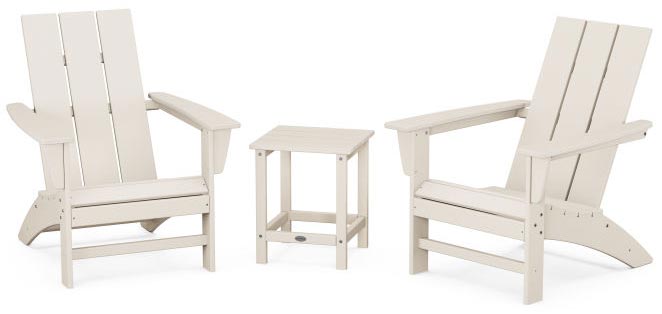 POLYWOOD® Modern 3-Piece Adirondack Set with Long Island 18&quot; Side Table - PWS699-1