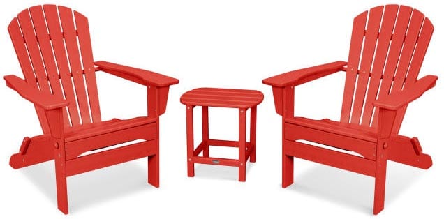 POLYWOOD® South Beach 3-Piece Folding Adirondack Set - PWS446-1 Adirondack Chair POLYWOOD®