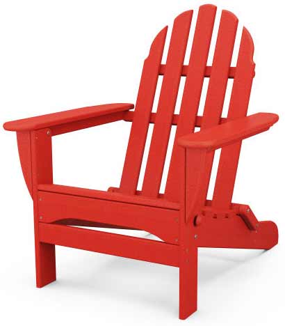 Folding Adirondack Chair by Polywood - Sunset Red