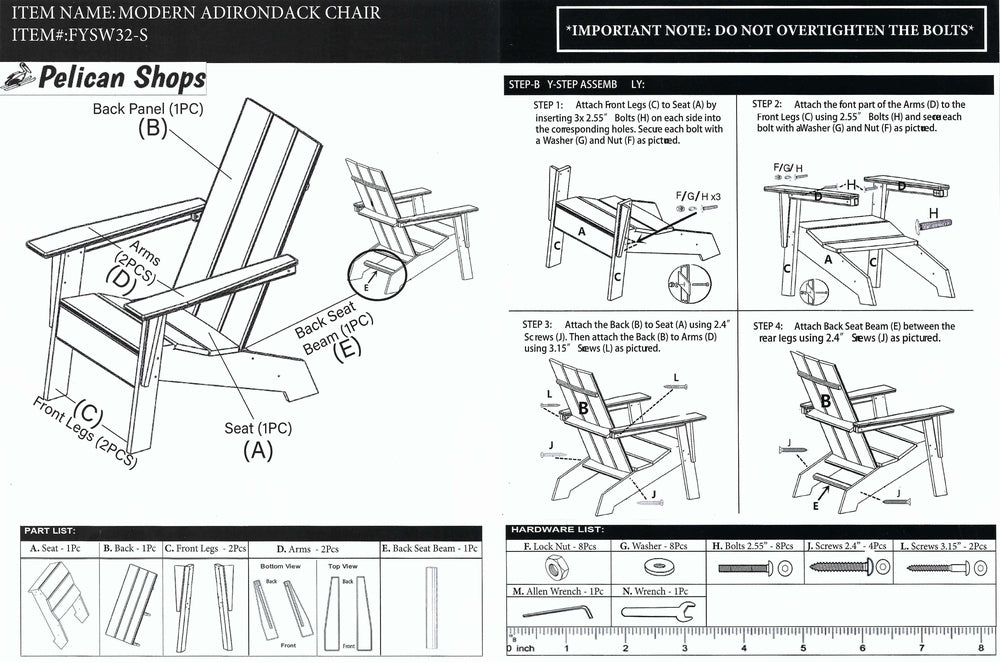 Atlas Patio Furniture - Ocean Edge Modern Adirondack Chair Adirondack Chair Atlas Patio Furniture