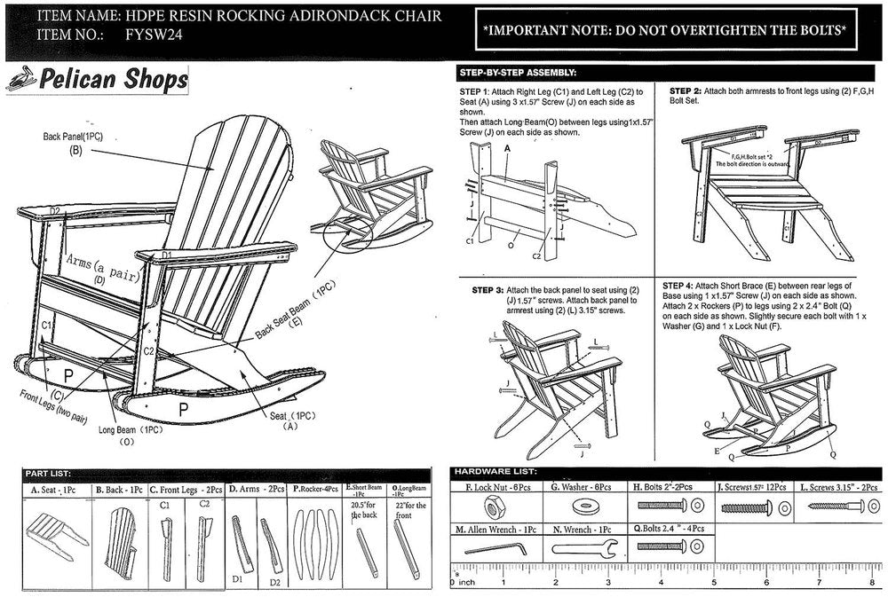 Atlas Patio Furniture - Surf City Poly Adirondack Rocking Chair Adirondack Chair Atlas Patio Furniture