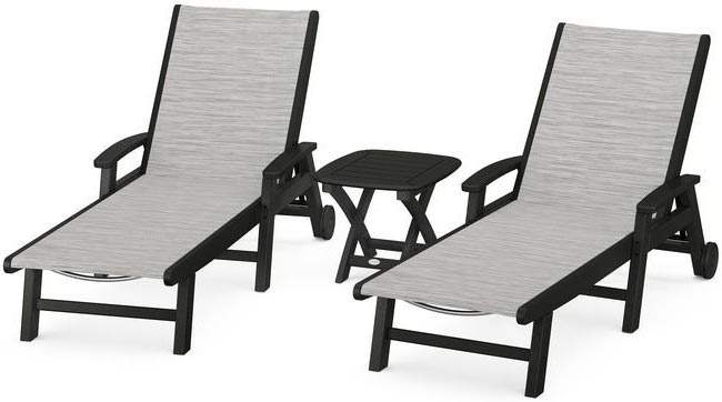 POLYWOOD® Coastal 3-Piece Wheeled Chaise Set - PWS423-1