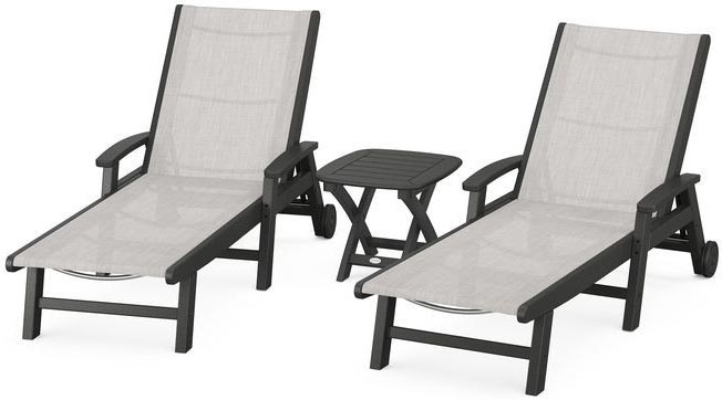 POLYWOOD® Coastal 3-Piece Wheeled Chaise Set - PWS423-1