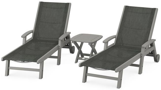 POLYWOOD® Coastal 3-Piece Wheeled Chaise Set - PWS423-1