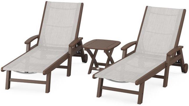 POLYWOOD® Coastal 3-Piece Wheeled Chaise Set - PWS423-1