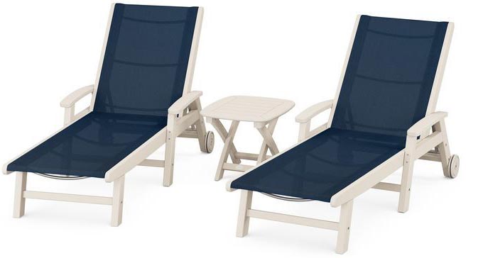 POLYWOOD® Coastal 3-Piece Wheeled Chaise Set - PWS423-1