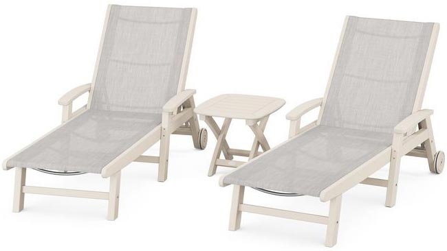 POLYWOOD® Coastal 3-Piece Wheeled Chaise Set - PWS423-1