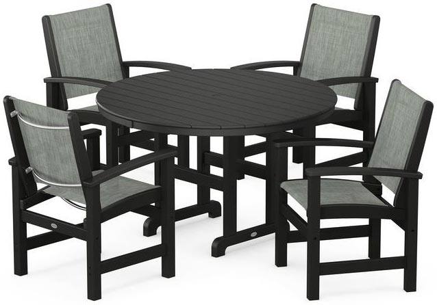 POLYWOOD® Dining Set - Coastal 5-Piece Round Farmhouse - PWS155-1