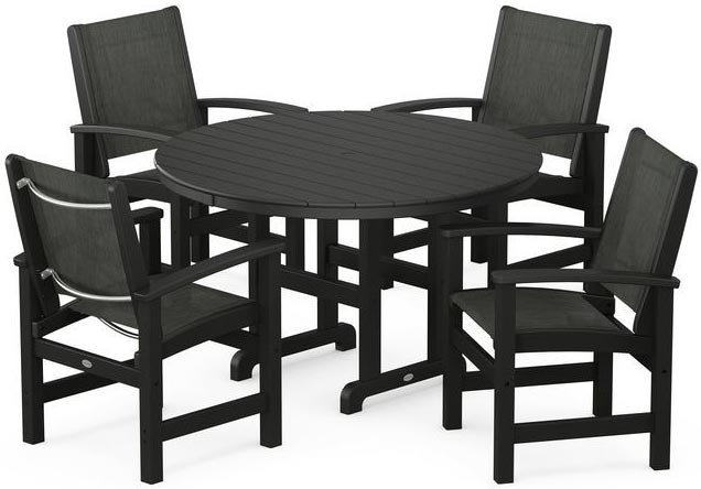 POLYWOOD® Dining Set - Coastal 5-Piece Round Farmhouse - PWS155-1