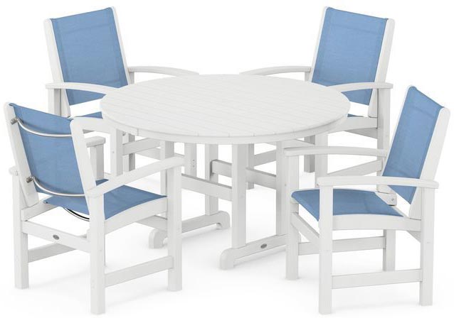 POLYWOOD® Dining Set - Coastal 5-Piece Round Farmhouse - PWS155-1