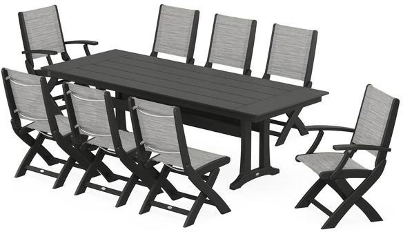 Polywood® Dining Set - Coastal Collection - Black Metallic