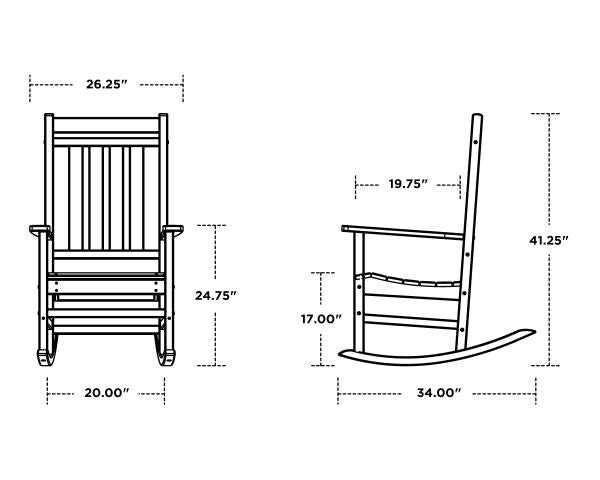 POLYWOOD® Rocking Chair - Estate Dimensions