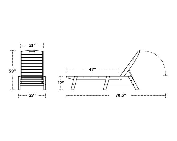 POLYWOOD® Nautical Chaise - NAC2280