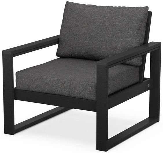 POLYWOOD® Edge Club Chair - Ash Charcoal