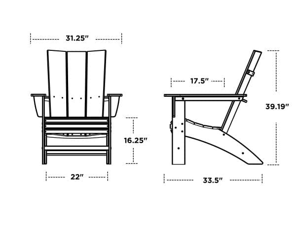 POLYWOOD® Adirondack Chair - Modern Curveback - AD620 Adirondack Chair POLYWOOD®