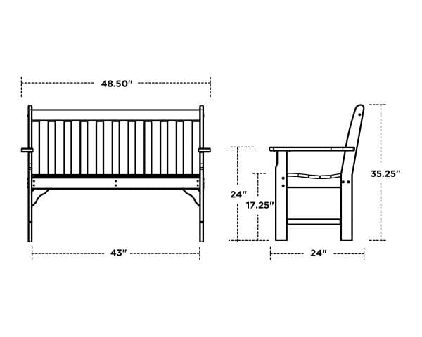 POLYWOOD® Bench - Vineyard 48" - GNB48 Benches POLYWOOD®