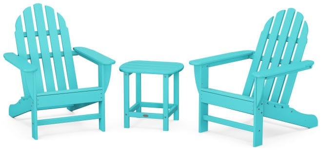 POLYWOOD® Classic Adirondack 3-Piece Set with South Beach 18" Side Table - PWS697-1 Adirondack Chair POLYWOOD®
