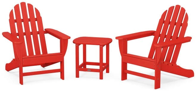 POLYWOOD® Classic Adirondack 3-Piece Set with South Beach 18" Side Table - PWS697-1 Adirondack Chair POLYWOOD®