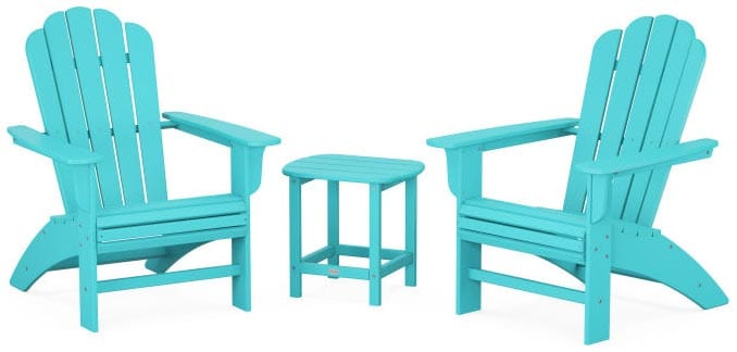 POLYWOOD® Country Living Curveback Adirondack Chair 3-Piece Set - PWS826-1 Adirondack Chair POLYWOOD®