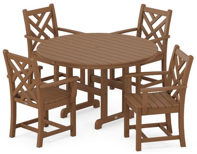 POLYWOOD® Dining Set - Chippendale 5-Piece Round Farmhouse - PWS122-1 Dining Set POLYWOOD®