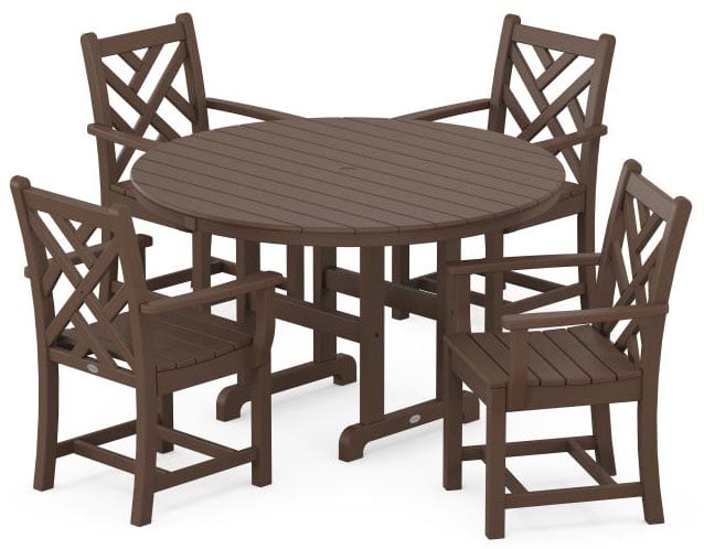 POLYWOOD® Dining Set - Chippendale 5-Piece Round Farmhouse - PWS122-1 Dining Set POLYWOOD®
