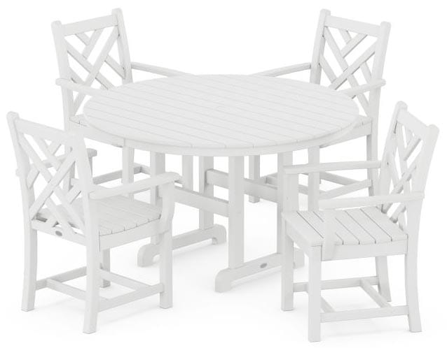 POLYWOOD® Dining Set - Chippendale 5-Piece Round Farmhouse - PWS122-1 Dining Set POLYWOOD®