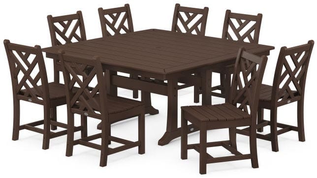 POLYWOOD® Dining Set - Chippendale 9-Piece Nautical Trestle - PWS735-1 Dining Set POLYWOOD®